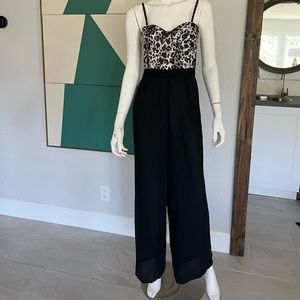 Bustier Style Leopard Jumpsuit Small
